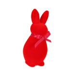 Maxbell Flocked Bunny Figurine Cute Easter Decoration for Spring Easter Centerpieces L