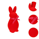 Maxbell Flocked Bunny Figurine Cute Easter Decoration for Spring Easter Centerpieces L