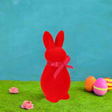 Maxbell Flocked Bunny Figurine Cute Easter Decoration for Spring Easter Centerpieces L