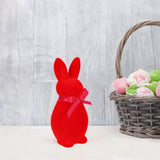 Maxbell Flocked Bunny Figurine Cute Easter Decoration for Spring Easter Centerpieces L