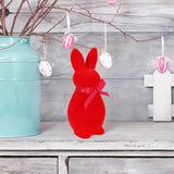 Maxbell Flocked Bunny Figurine Cute Easter Decoration for Spring Easter Centerpieces L