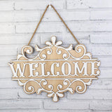 Maxbell Wood Wall Hanging Welcome Sign Plaque Decoration for Living Room Accessories