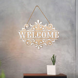 Maxbell Wood Wall Hanging Welcome Sign Plaque Decoration for Living Room Accessories