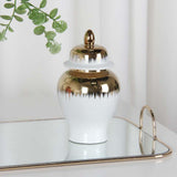 Maxbell Ceramic Covered Jar Vase Porcelain Ginger Jar for Flower Arrangement Bedroom