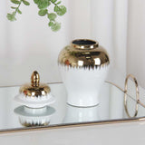 Maxbell Ceramic Covered Jar Vase Porcelain Ginger Jar for Flower Arrangement Bedroom
