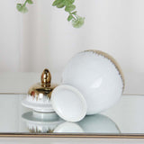 Maxbell Ceramic Covered Jar Vase Porcelain Ginger Jar for Flower Arrangement Bedroom