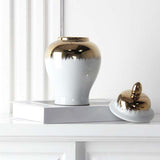 Maxbell Ceramic Covered Jar Vase Porcelain Ginger Jar for Flower Arrangement Bedroom