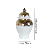 Maxbell Ceramic Covered Jar Vase Porcelain Ginger Jar for Flower Arrangement Bedroom
