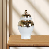 Maxbell Ceramic Covered Jar Vase Porcelain Ginger Jar for Flower Arrangement Bedroom