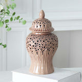Maxbell Porcelain Ginger Jar Ceramic Vase for Flower Arrangement Bedroom Arrangement