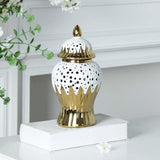 Maxbell Porcelain Ginger Jar Storage Tank Ceramic Vase for Flower Arrangement Office