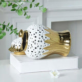 Maxbell Porcelain Ginger Jar Storage Tank Ceramic Vase for Flower Arrangement Office