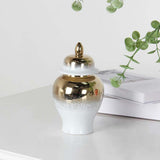 Maxbell Chinese Ginger Jar Decoration Ceramic Covered Jar Vase for Party Office Desk