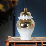 Maxbell Chinese Ginger Jar Decoration Ceramic Covered Jar Vase for Party Office Desk