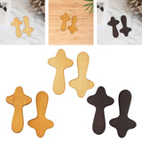 Maxbell 2Pcs Pocket Crosses Crafts Clinging Palm Portable Religious Handheld Crosses Wood Color