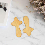 Maxbell 2Pcs Pocket Crosses Crafts Clinging Palm Portable Religious Handheld Crosses Wood Color