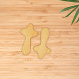 Maxbell 2Pcs Pocket Crosses Crafts Clinging Palm Portable Religious Handheld Crosses Wood Color