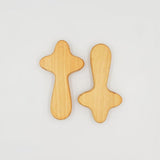 Maxbell 2Pcs Pocket Crosses Crafts Clinging Palm Portable Religious Handheld Crosses Wood Color