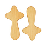 Maxbell 2Pcs Pocket Crosses Crafts Clinging Palm Portable Religious Handheld Crosses Wood Color