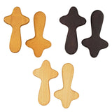 Maxbell 2Pcs Pocket Crosses Crafts Clinging Palm Portable Religious Handheld Crosses Wood Color