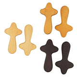 Maxbell 2Pcs Pocket Crosses Crafts Clinging Palm Portable Religious Handheld Crosses Wood Color