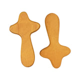 Maxbell 2Pcs Pocket Crosses Crafts Clinging Palm Portable Religious Handheld Crosses Light Brown