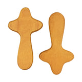 Maxbell 2Pcs Pocket Crosses Crafts Clinging Palm Portable Religious Handheld Crosses Light Brown