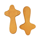 Maxbell 2Pcs Pocket Crosses Crafts Clinging Palm Portable Religious Handheld Crosses Light Brown