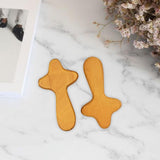 Maxbell 2Pcs Pocket Crosses Crafts Clinging Palm Portable Religious Handheld Crosses Light Brown