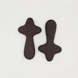 Maxbell 2Pcs Pocket Crosses Crafts Clinging Palm Portable Religious Handheld Crosses Deep Brown