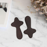Maxbell 2Pcs Pocket Crosses Crafts Clinging Palm Portable Religious Handheld Crosses Deep Brown