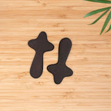 Maxbell 2Pcs Pocket Crosses Crafts Clinging Palm Portable Religious Handheld Crosses Deep Brown