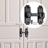 Maxbell Barn Door Lock Portable Stylish Flip Latch for Sliding Doors Bathroom Closet Black