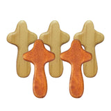 Maxbell 5Pcs Wood Hand Crosses Collectible Home Jesus Ornament Portable Prayer Cross