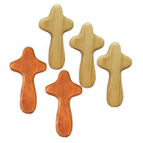 Maxbell 5Pcs Wood Hand Crosses Collectible Home Jesus Ornament Portable Prayer Cross