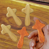 Maxbell 5Pcs Wood Hand Crosses Collectible Home Jesus Ornament Portable Prayer Cross