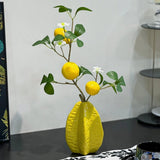Maxbell Ceramic Vase Photo Prop Modern Fruit Vase for Dorm Room Bathroom Living Room Yellow