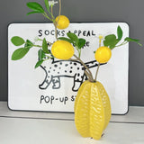 Maxbell Ceramic Vase Photo Prop Modern Fruit Vase for Dorm Room Bathroom Living Room Yellow