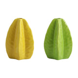Maxbell Ceramic Flower Vase Decor Starfruit Shaped Unique for Bedroom Desktop Office Yellow
