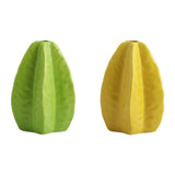 Maxbell Ceramic Flower Vase Decor Starfruit Shaped Unique for Bedroom Desktop Office Yellow