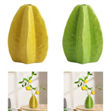 Maxbell Ceramic Flower Vase Decor Starfruit Shaped Unique for Bedroom Desktop Office Yellow