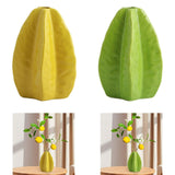 Maxbell Ceramic Flower Vase Decor Starfruit Shaped Unique for Bedroom Desktop Office Yellow