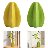 Maxbell Ceramic Flower Vase Decor Starfruit Shaped Unique for Bedroom Desktop Office Yellow