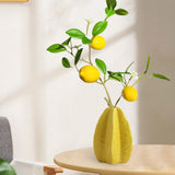Maxbell Ceramic Flower Vase Decor Starfruit Shaped Unique for Bedroom Desktop Office Yellow