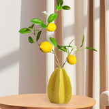 Maxbell Ceramic Flower Vase Decor Starfruit Shaped Unique for Bedroom Desktop Office Yellow
