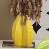 Maxbell Ceramic Flower Vase Decor Starfruit Shaped Unique for Bedroom Desktop Office Yellow