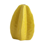 Maxbell Ceramic Flower Vase Decor Starfruit Shaped Unique for Bedroom Desktop Office Yellow