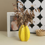 Maxbell Ceramic Flower Vase Decor Starfruit Shaped Unique for Bedroom Desktop Office Yellow