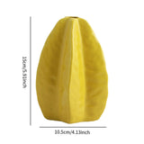 Maxbell Ceramic Flower Vase Decor Starfruit Shaped Unique for Bedroom Desktop Office Yellow