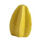 Maxbell Ceramic Flower Vase Decor Starfruit Shaped Unique for Bedroom Desktop Office Yellow